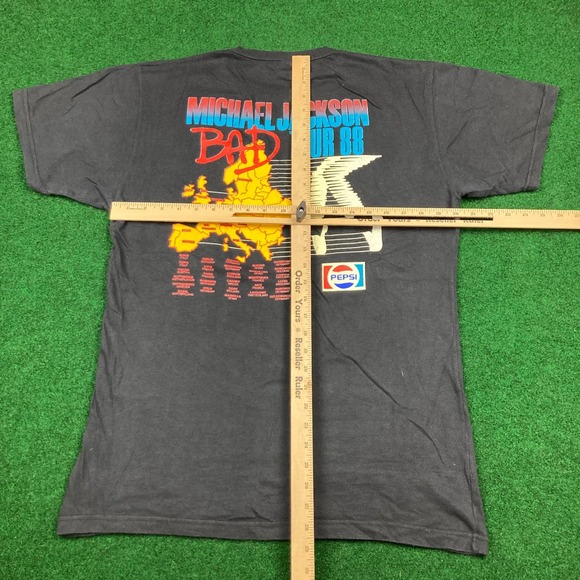 Vintage Michael Jackson Shirt Mens L Black 1988 Bad World Tour Pepsi Promo 80s - Picture 9 of 12